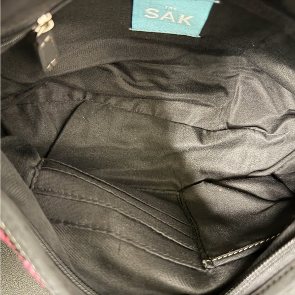 THE SAK Black Knit Shoulder Bag with Pink Hearts - Picture 10 of 12